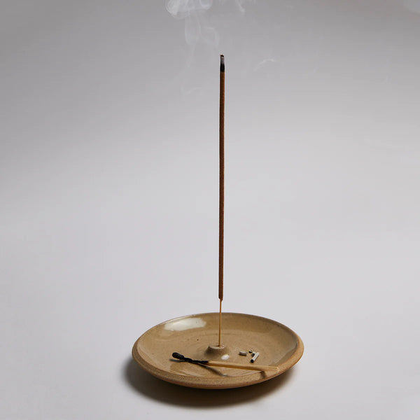 Stoneware Ceramic Incense Holder - Natural Oatmeal