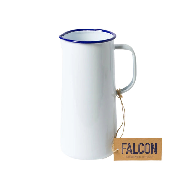 3 Pint Jug - White with Blue Rim