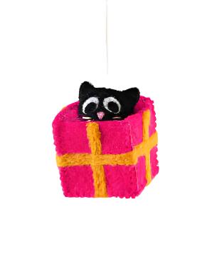 Roland, Cat in a Box Hanging Felt Decoration