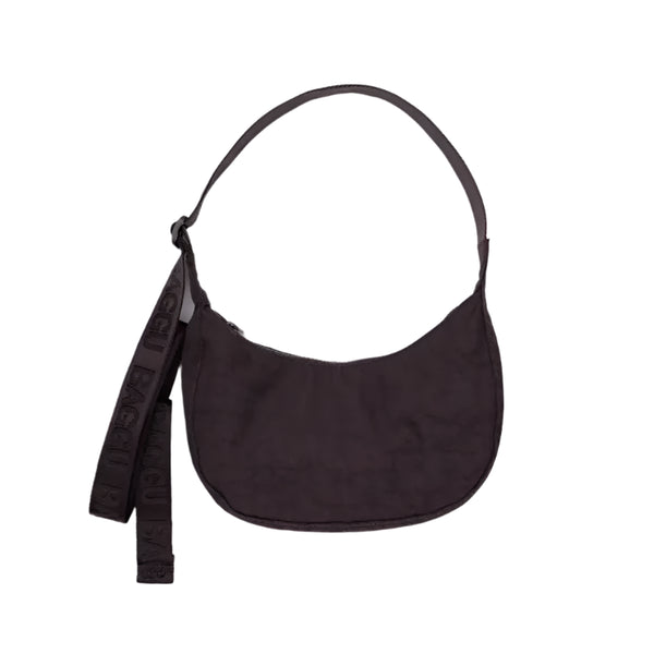 Small Nylon Crescent Bag - Chocolate Plum