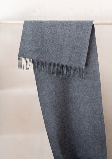 TBCo - Lambswool Oversized Scarf in Charcoal Melange