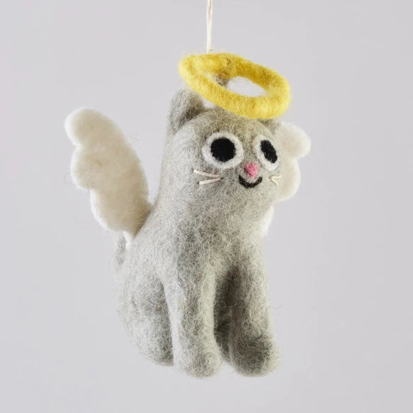 Wrap - Gabby, Cat Angel - Felted Hanging Decoration