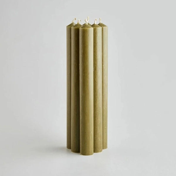 Olive Green Dinner Candles Gift Pack