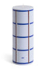 Column Candle - Medium - Light Blue, Blue, Bordeaux and Silver