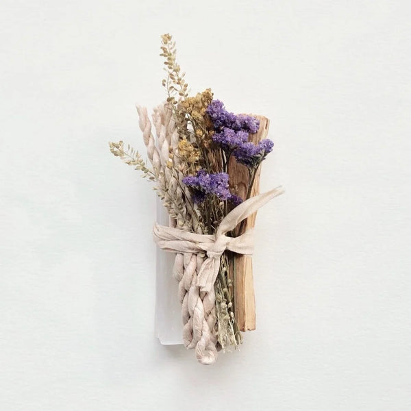 Palo Santo, Selenite, Incenses and Dried Flowers