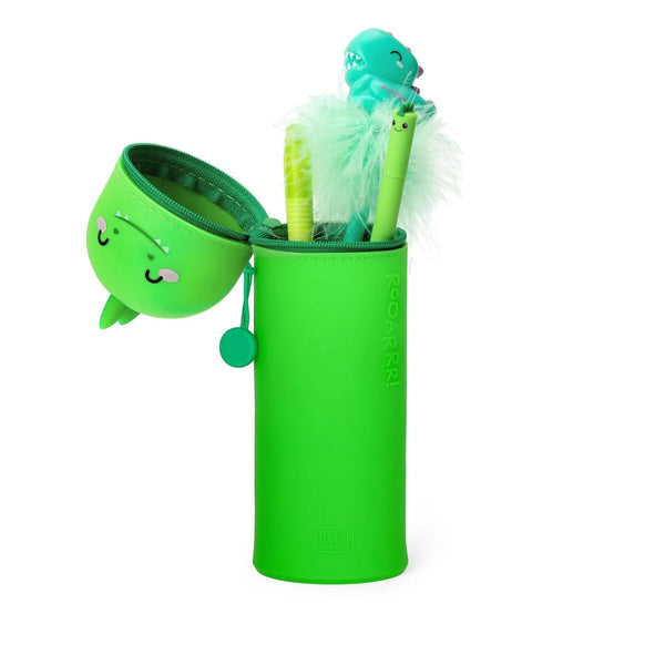 2 in 1 Silicone Pencil Case - Kawaii Dino