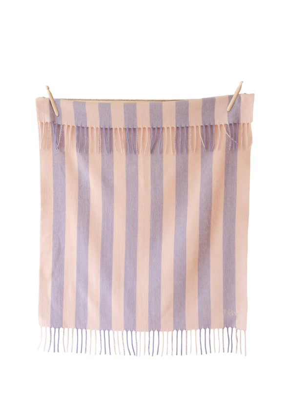 Lambswool Baby Blanket in Pink & Lilac Stripe