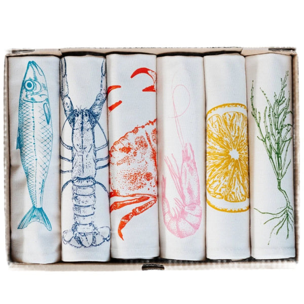 Napkin Gift Set of 6 - Seafood