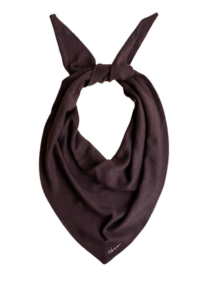 Large Merino Triangle Scarf in Brown