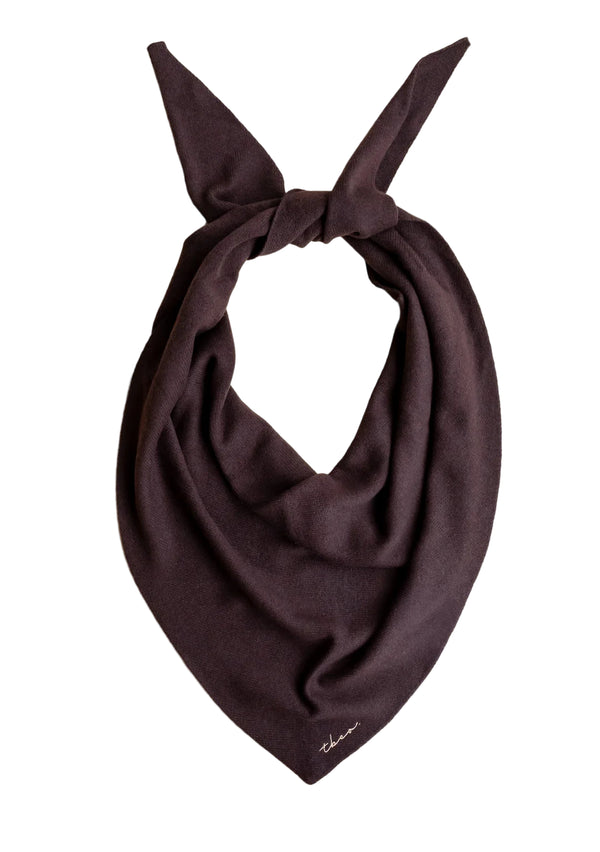 Large Merino Triangle Scarf in Brown