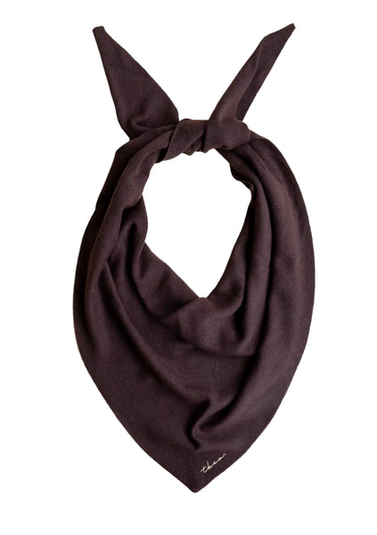 Large Merino Triangle Scarf in Brown