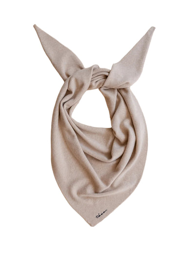 Large Merino Triangle Scarf in Oatmeal