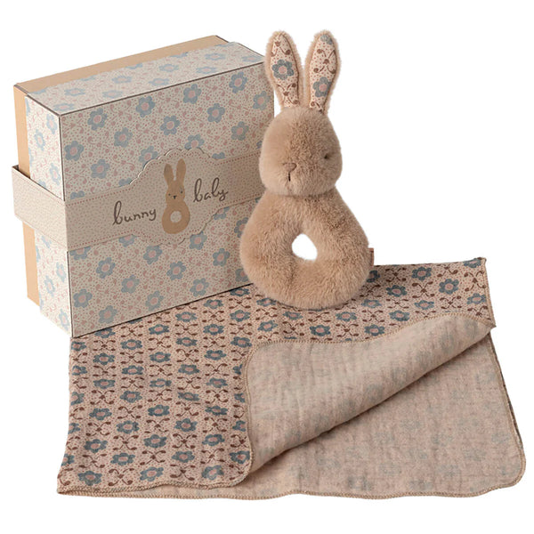 Bunny Rattle Set - Cream Peach