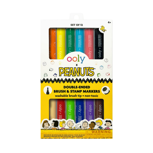 Ooly x Peanuts: Double Ended Brush & Stamp Markers - Set of 6/12 Colours