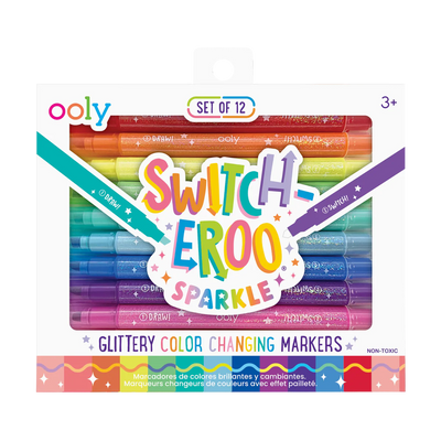 Switch-Eroo! Sparkle Glittery Colour-Changing Markers - Set of 12