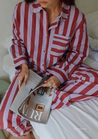 Cotton Pyjamas - Lilac Stripe
