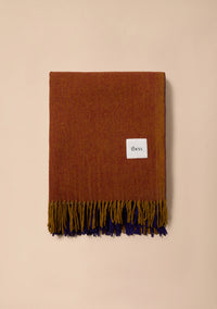 Recycled Wool Blanket in Rust Block