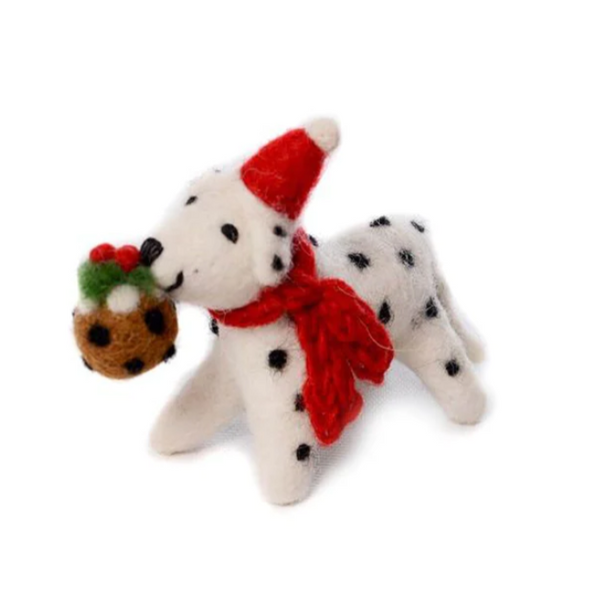Dalmatian with Christmas Pudding Decoration