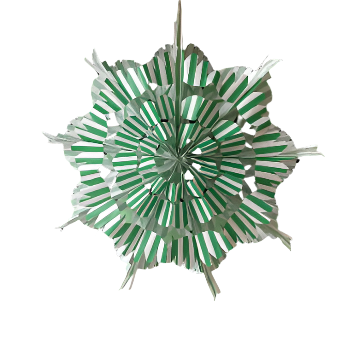 Paper Bag Fan Kit - Green & White