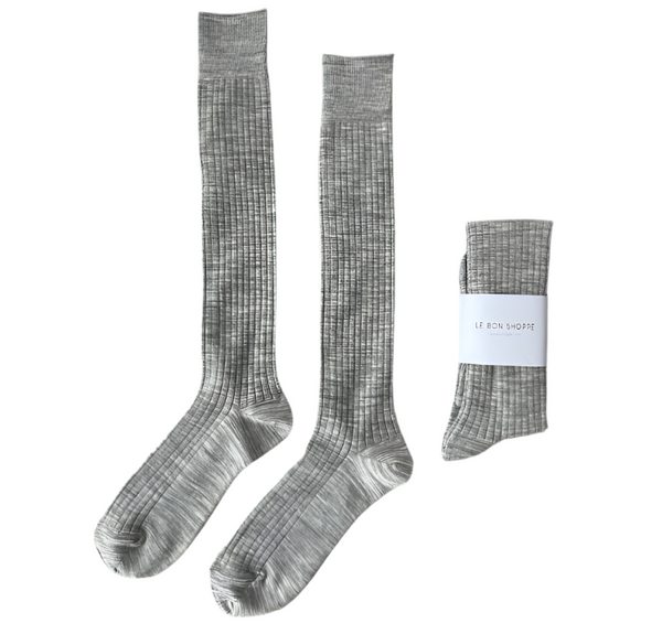 Schoolgirl Socks - Grey Melange