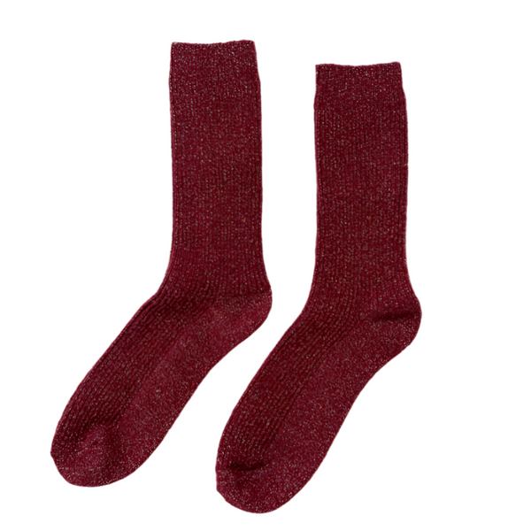 Winter Sparkle Socks - Wine