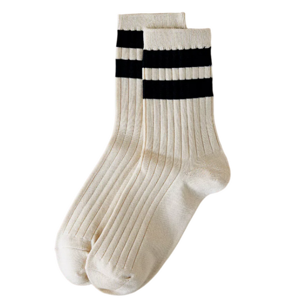 Her Socks - Varsity Cream/Black