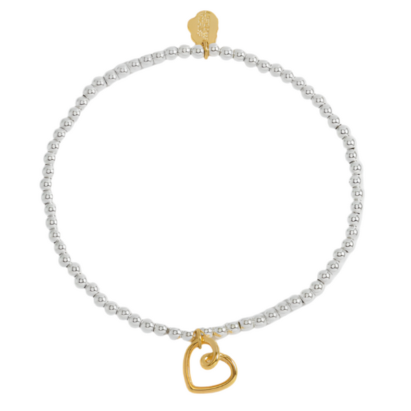 Doodle Heart Bracelet - Gold & Silver Plated