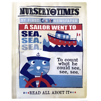 Crinkly Cloth Newspaper - Nautical