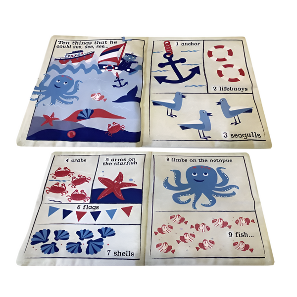 Crinkly Cloth Newspaper - Nautical