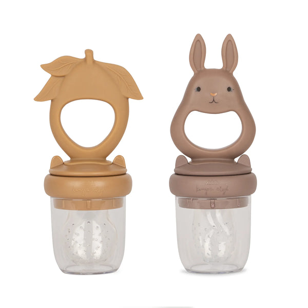 Konges Sløjd - Silicone Fruit Feeding Pacifier - Bunny & Lemon