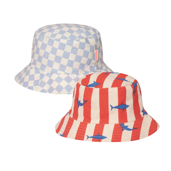 Shark Reversible Sun Hat - 7 - 10 Years