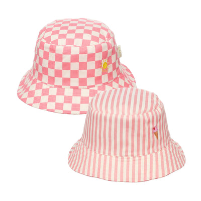 Candy Stripe Reversible Bucket Hat - 7-10 Years