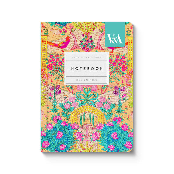 Neon Floral Ornate Garden A6 Notebook