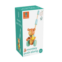Wooden Monkey Push Along
