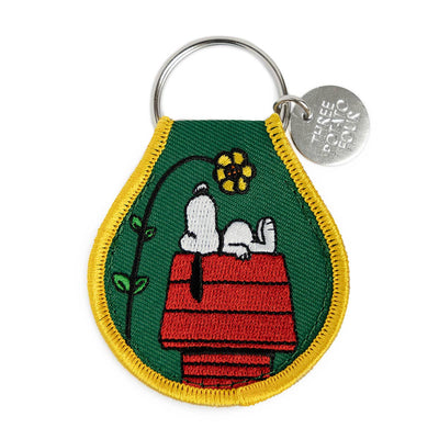 Peanuts Patch Keychain - Snoopy Doghouse Flower