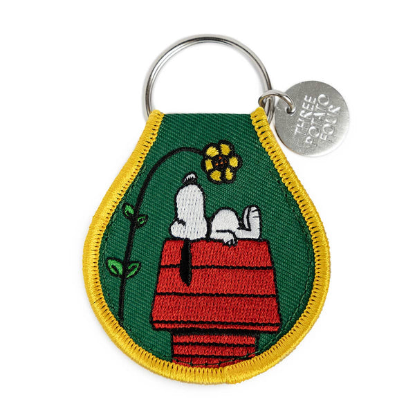 Peanuts Patch Keychain - Snoopy Doghouse Flower