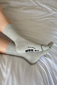 Hugger Socks - Heather Grey/Black