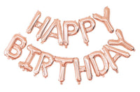 Rose Gold Mylar Balloons - Happy Birthday