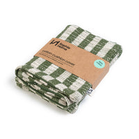 Cotton Woven Cushion Cover: Blok Green