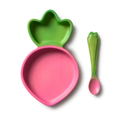 Rubberwood Baby Plate Multi Set - Ramona the Radish
