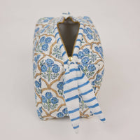 Small Toiletry Bag - Trellis Indigo