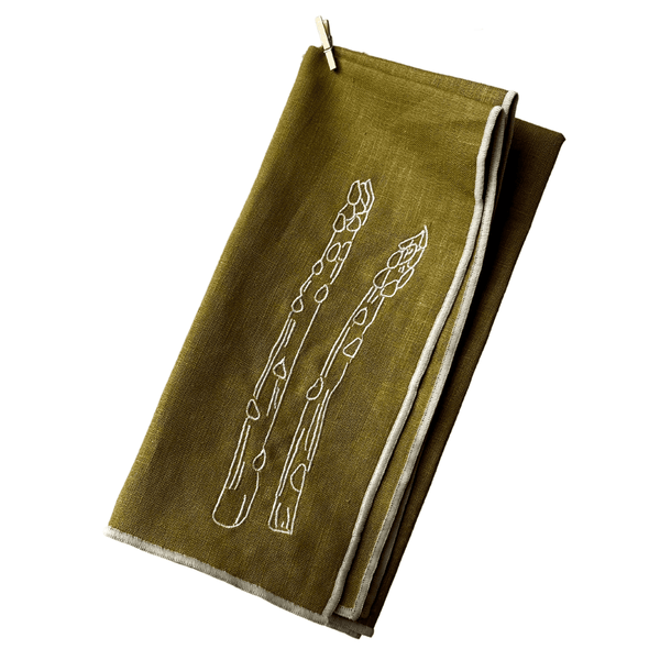 Linen Blend Napkins - Asparagus (Set of 2)