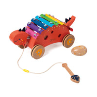 Classic World Wooden Dinosaur Xylophone and Pull Along
