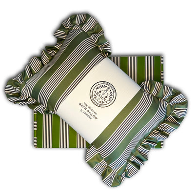 The Original Bath Pillow - Heritage Stripe Green