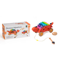 Classic World Wooden Dinosaur Xylophone and Pull Along