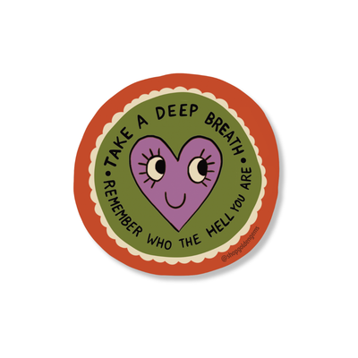 Take a Deep Breath Heart Sticker