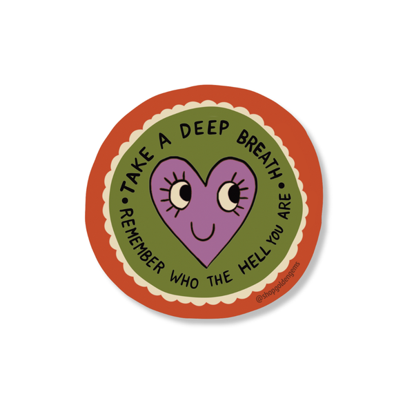 Take a Deep Breath Heart Sticker