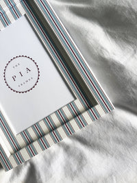 Sky & Scarlet Tailor Stripe Frame: 10x8in (7x5in)