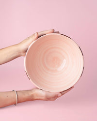 Ceramic Salad Bowl 1.5 L - 21 cm - Pink and Brown - Chocolate