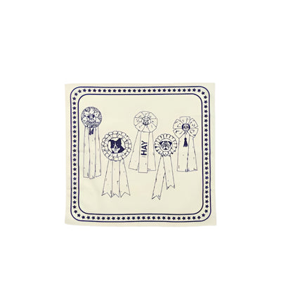 Dogs Scarf (Recycled) - Off White/Blue